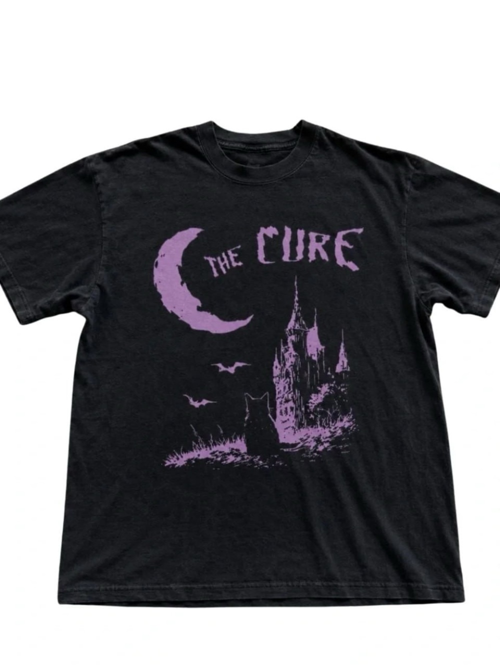 Black Tee with Purple The Cure Graphic